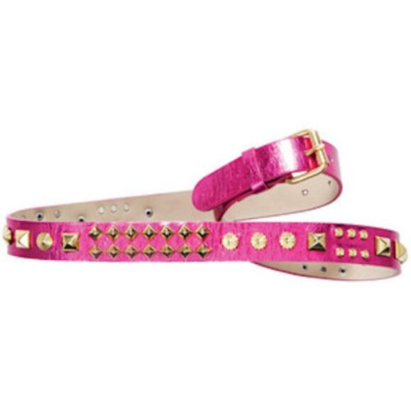 Matthew Williamson for H&M Pink Studded Leather Belt - Large / 32-36" Waist - Picture 1 of 12